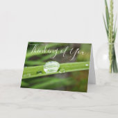 "Denk aan je" Raindrops op Grass Kaart (Voorkant)