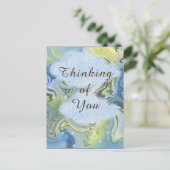 'Denk aan je' regenachtige dag Abstract water Briefkaart (Staand voorkant)