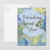 'Denk aan je' regenachtige dag Abstract water Briefkaart (Voorkant / Achterkant)