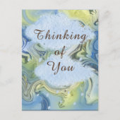 'Denk aan je' regenachtige dag Abstract water Briefkaart (Voorkant)