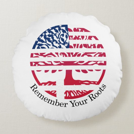 Denk aan je roots rond kussen (Voorkant)