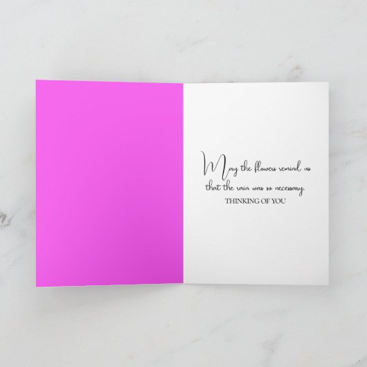 Denk aan je roze en witte kosmos bloem kaart (Binnen)