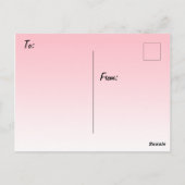 Denk aan je  roze gelilies briefkaart (Achterkant)