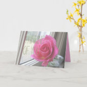 Denk aan je roze Rose Kaart (Gele Bloem)