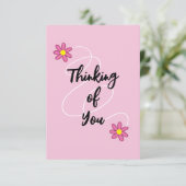 Denk aan je roze Wenskaart Bedankkaart (Staand voorkant)