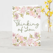 Denk aan je roze zwarte Magnolia Floral Kaart (Gele Bloem)