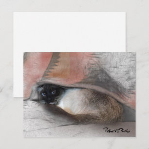 Denk aan je Schattige Siamese keukenmandje Briefkaart