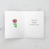 Denk aan je slimme dame met bloemen kaart (Binnen)