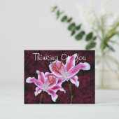 Denk aan je Stargazer Lily Foto Aangepast Briefkaart (Staand voorkant)