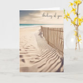 Denk aan je strandhek in zand kaart (Gele Bloem)