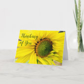 'Denk aan je' Sunny Thoughts Sunflower Kaart (Voorkant)