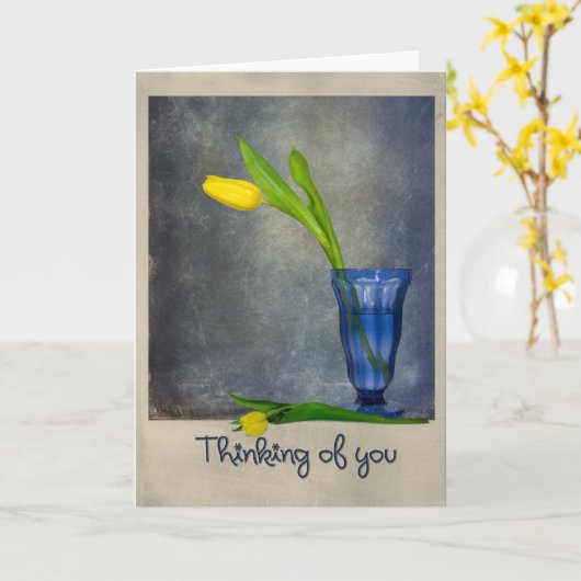 Denk aan je tulpen kaart (Gele Bloem)