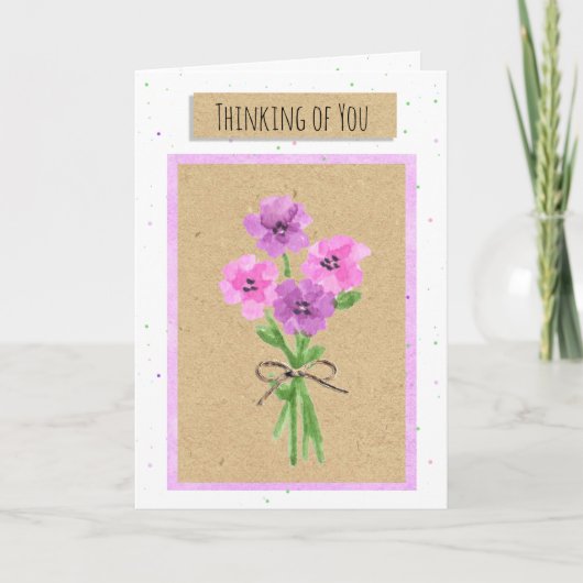 Denk aan je Waterverf bloemen Kaart (Voorkant)