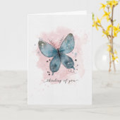 Denk aan je Waterverf Blue Butterfly Kaart (Gele Bloem)
