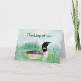 Denk aan je Waterverf Loon Bird Natuur Kaart
