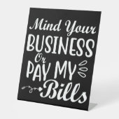 Denk aan je zakelijke voetafdruk reclamebord met voetstuk (Voorkant)