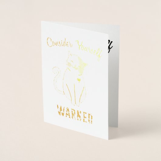 Denk aan je zelf opgeleide bokskat folie kaarten (Voorkant)