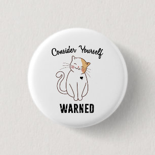 Denk aan je zelf opgeleide bokskat ronde button 3,2 cm