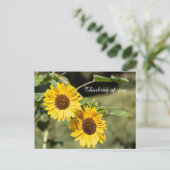 Denk aan je zonnebloemen briefkaart (Staand voorkant)