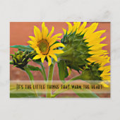 Denk aan je zonnebloemen Fotografie-Sjabloon Briefkaart (Voorkant)