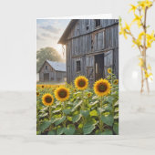 Denk aan je zonnebloemen kaart (Gele Bloem)