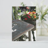 Denk aan jou | Antiek voorzitter en bloemen Bedankkaart (Staand voorkant)