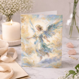 Denk aan Jou Aquarel Engel Condoleancekaart Kaart