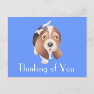 Denk aan Jou Basset Hound Puppie Hond Postkaart