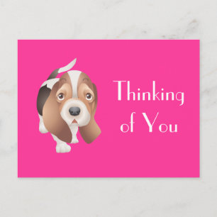 Denk aan Jou Basset Hound Puppie Hond Postkaart