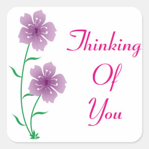 Denk Aan Jou Bloemen Vierkante Sticker