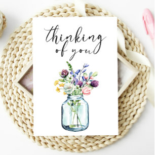 Denk aan Jou Boho Pastel Bloemkaart Kaart