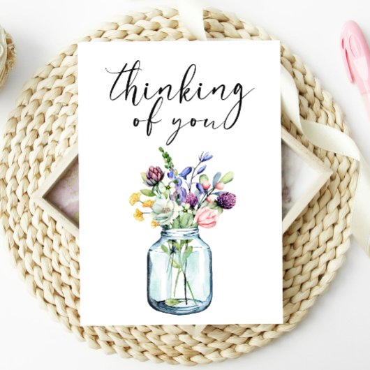 Denk aan Jou Boho Pastel Bloemkaart Kaart