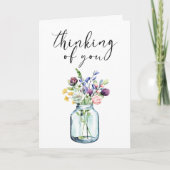 Denk aan Jou Boho Pastel Bloemkaart Kaart (Voorkant)