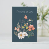 Denk aan Jou Botanische Wilde Bloem Boho Bedankkaart (Staand voorkant)