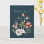 Denk aan jou Botanische Wilde Bloem Boho Kaart (Gele Bloem)