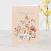 Denk aan jou botanische wilde bloem Boho Kaart (Gele Bloem)