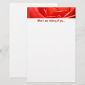 Denk aan jou briefpapier Rode Roos Bloem (Voorkant / Achterkant)