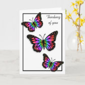 Denk aan jou,  Butterflies Kaart (Gele Bloem)