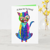 Denk aan jou, Calico Cat, Kaleidoscope Group Kaart (Gele Bloem)