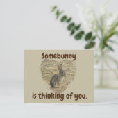 Denk aan Jou Cute Bunny Mis Je Vriendschap Briefkaart (Staand voorkant)