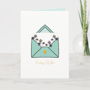 Denk Aan Jou Envelope Bloemen Condoleancekaart Kaart