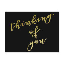 Denk aan jou | Faux Gold Script-Briefkaart