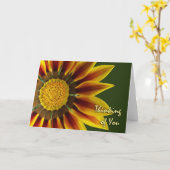 Denk aan jou, Gazania Flower, Blank Card Kaart (Gele Bloem)