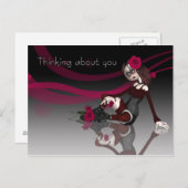 Denk aan jou - Gothic Rag Doll met Rozen Briefkaart (Voorkant / Achterkant)