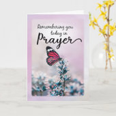 Denk aan jou in gebed met bloemenkrans kaart (Gele Bloem)