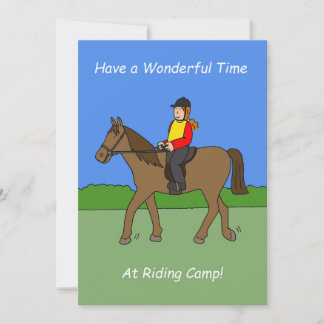 Denk aan jou in het paardenrennen kamp. bedankkaart