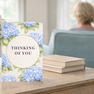 Denk aan Jou Kaart Blauwe Hortensia Bloemen