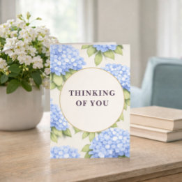 Denk Aan Jou Kaart | Blauwe Hortensia Bloemen