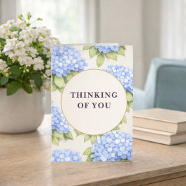 Denk Aan Jou Kaart | Blauwe Hortensia Bloemen