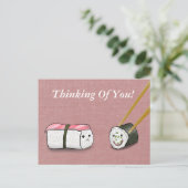 Denk Aan Jou Kawaii Sushi Rolls Briefkaart (Staand voorkant)
